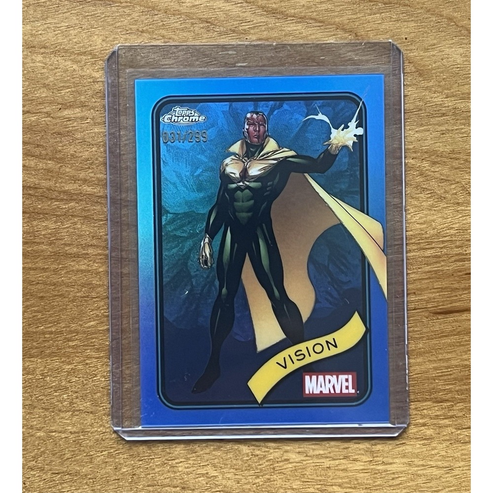 2025 Topps Chrome Marvel Vision Blue Refractor /299 Card #139